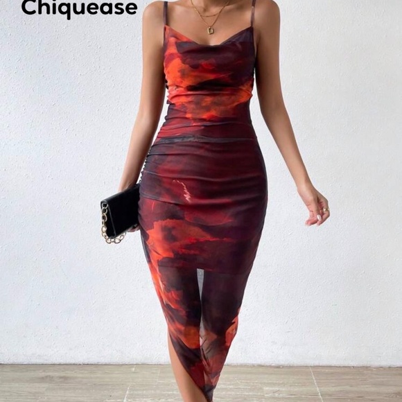 SHEIN Tie Dye Cowl Neck Midi Cami Dress in XS - Picture 1 of 5